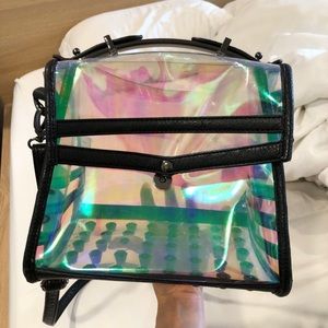 Holographic clear transparent crossbody purse bag